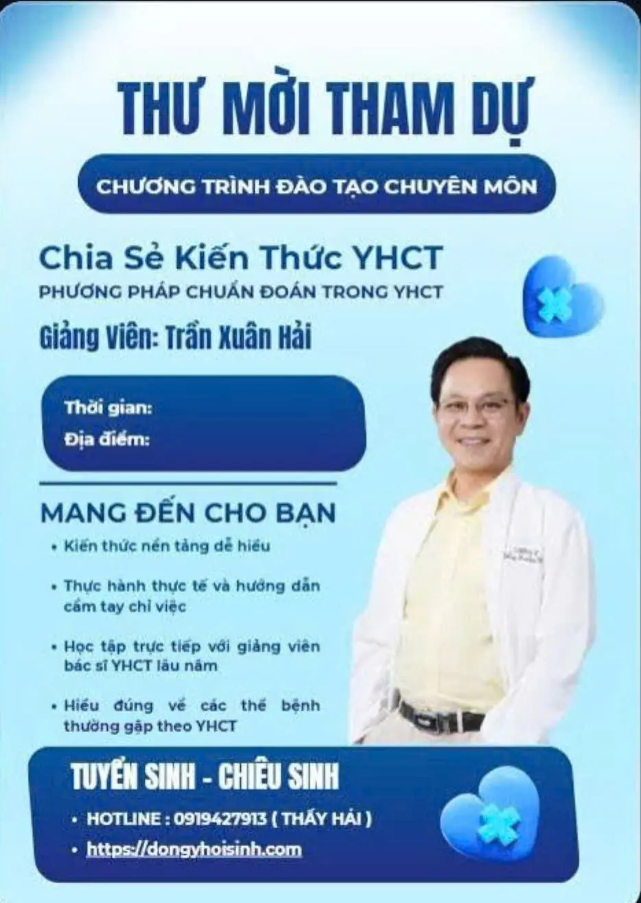 THƯ MỜI THAM DỰ CHƯƠNG TRÌNH ĐÀO TẠO CHUYÊN MÔN YHCT